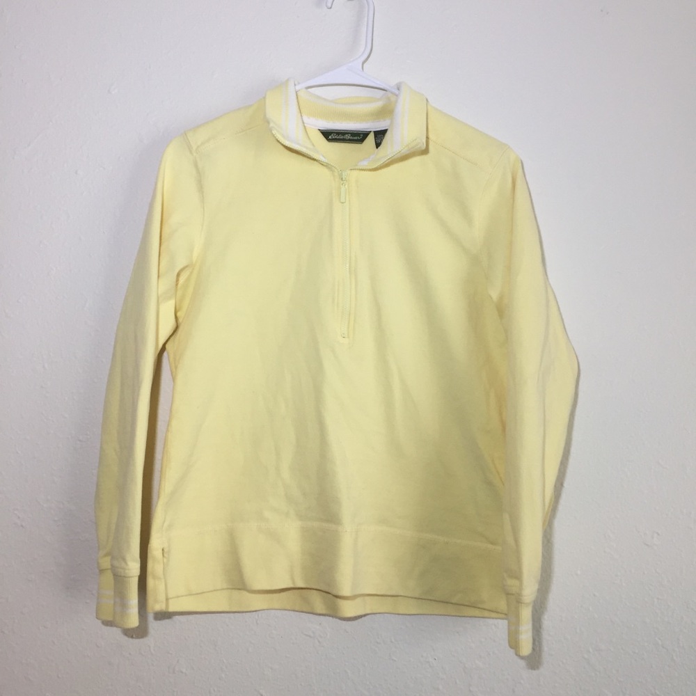 Eddie Bauer Men’s Yellow Quarter Zip Pull Over